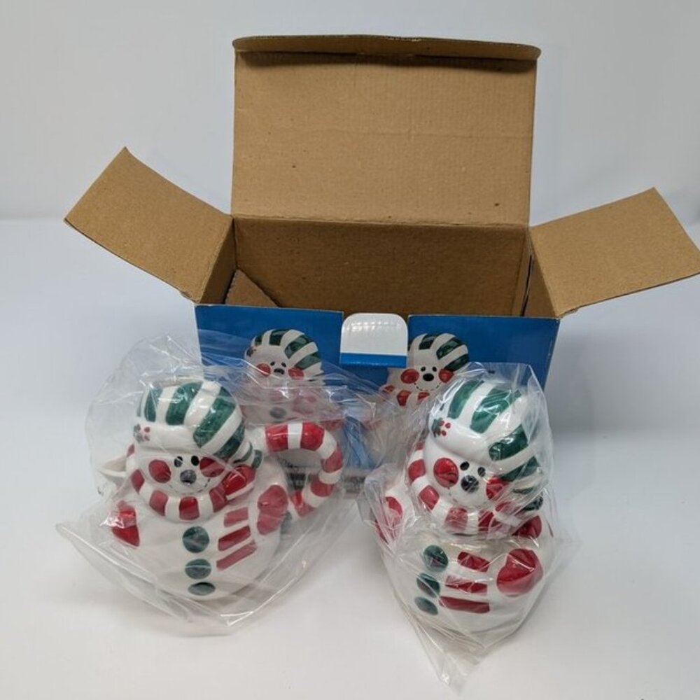 NEW Kmart VTG Snowman Sugar & Creamer Ceramic Pitcher Container Tabletop Table